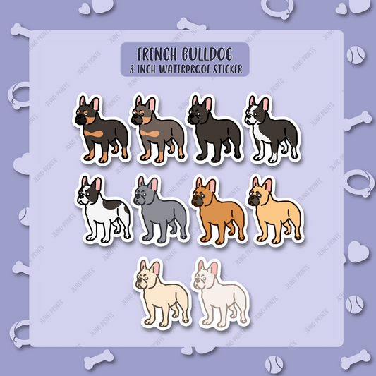 French Bulldog Sticker - 3" Waterproof Sticker - Cute Frenchie