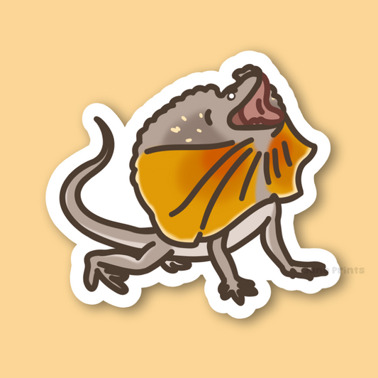 Frilled Lizard - 3" Frillneck Dragon Sticker or 2" Keychain