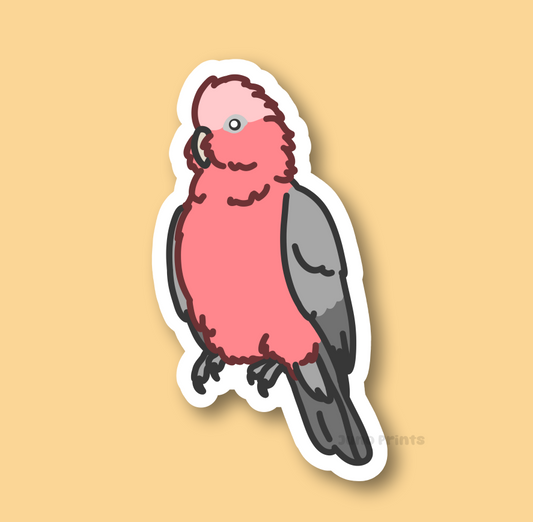 Galah Parrot Sticker - 3" Rose Breasted Cockatoo Sticker
