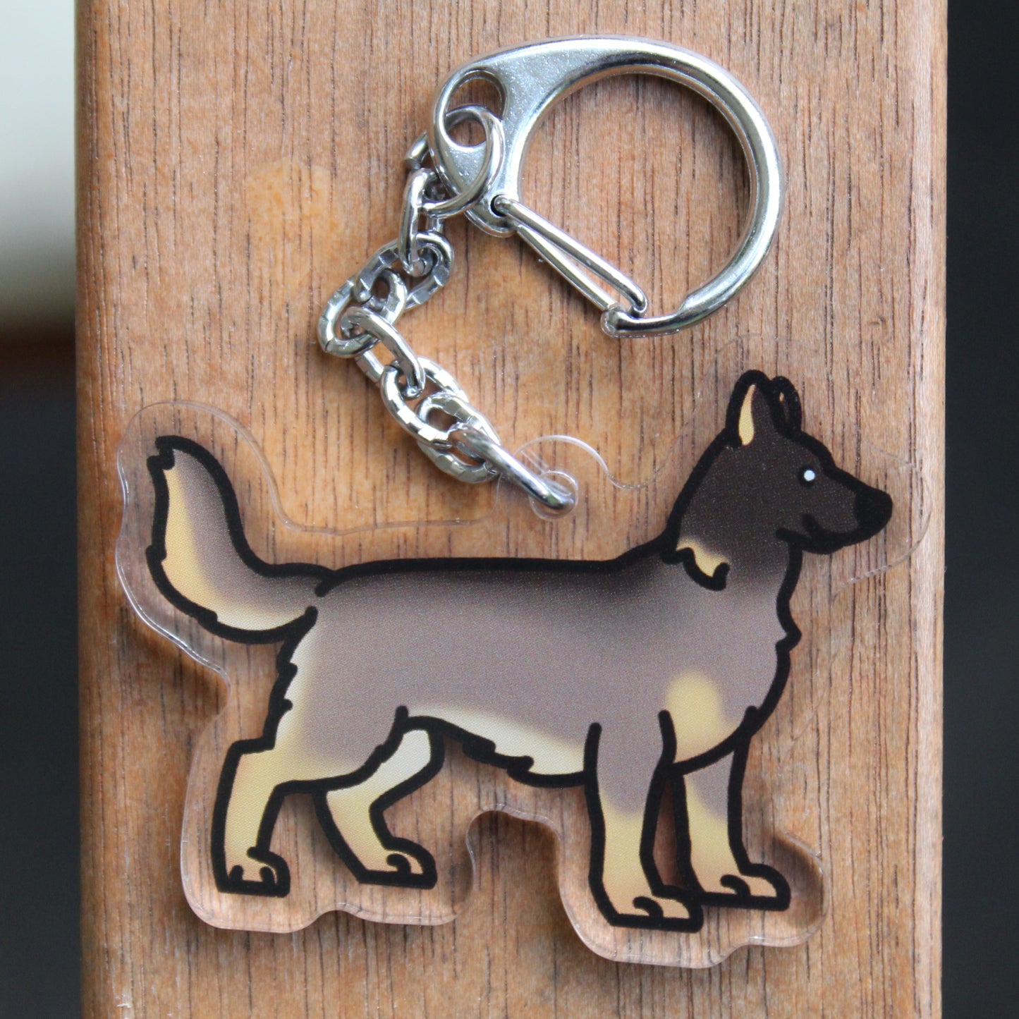 German Shepherd Dog Sticker - 3" White Swiss Shepherd Waterproof Sticker or 2" Keychain Herding