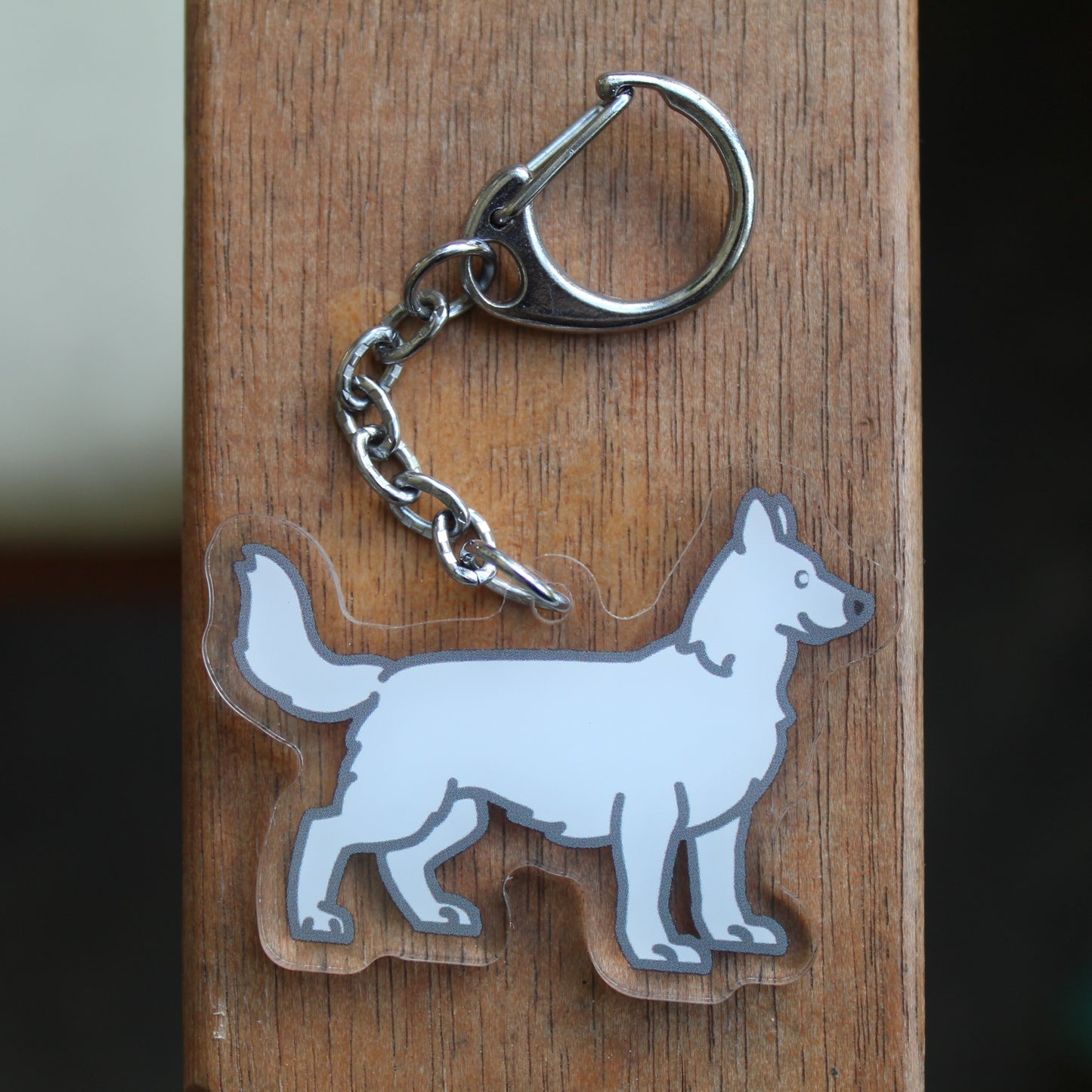 German Shepherd Dog Sticker - 3" White Swiss Shepherd Waterproof Sticker or 2" Keychain Herding