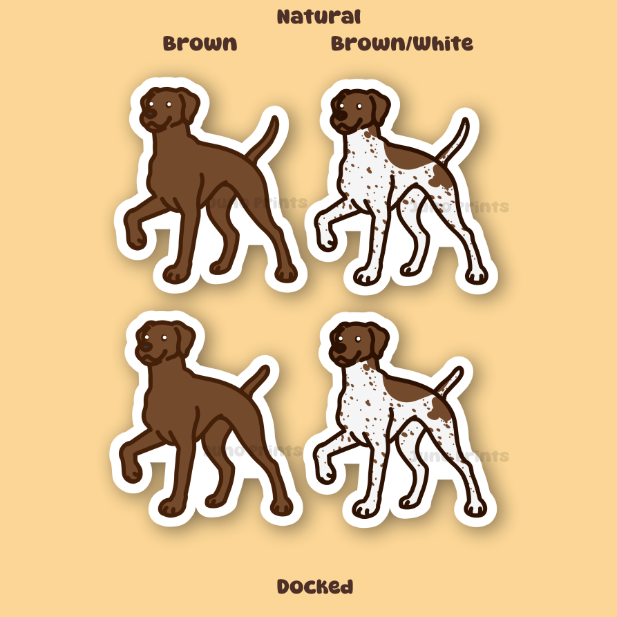 Pointer GSP - 3" English Pointer, German Shorthaired Pointer Dog Sticker or 2" Keychain Sporting