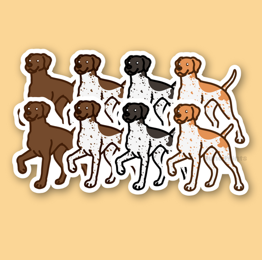 Pointer GSP - 3" English Pointer, German Shorthaired Pointer Dog Sticker or 2" Keychain Sporting