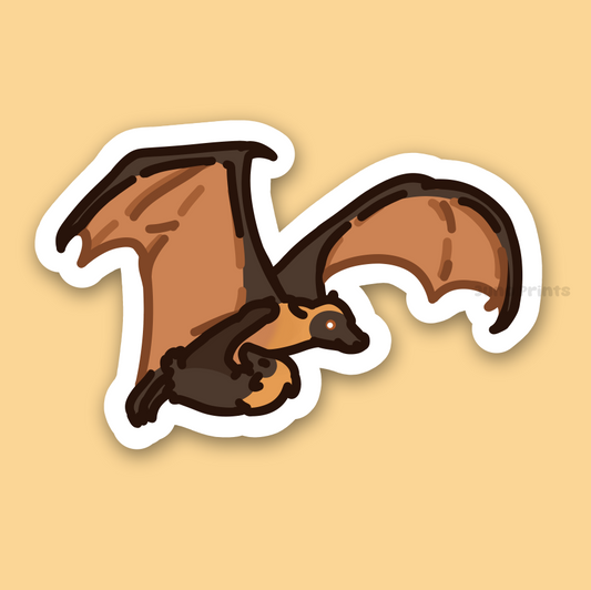 Giant Golden-Crowned Flying Fox - 3" Sticker