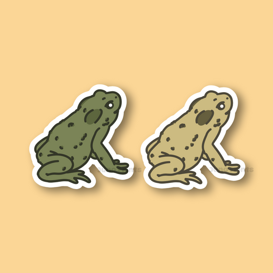 Yellow or Green Toad - 3" Toad Sticker