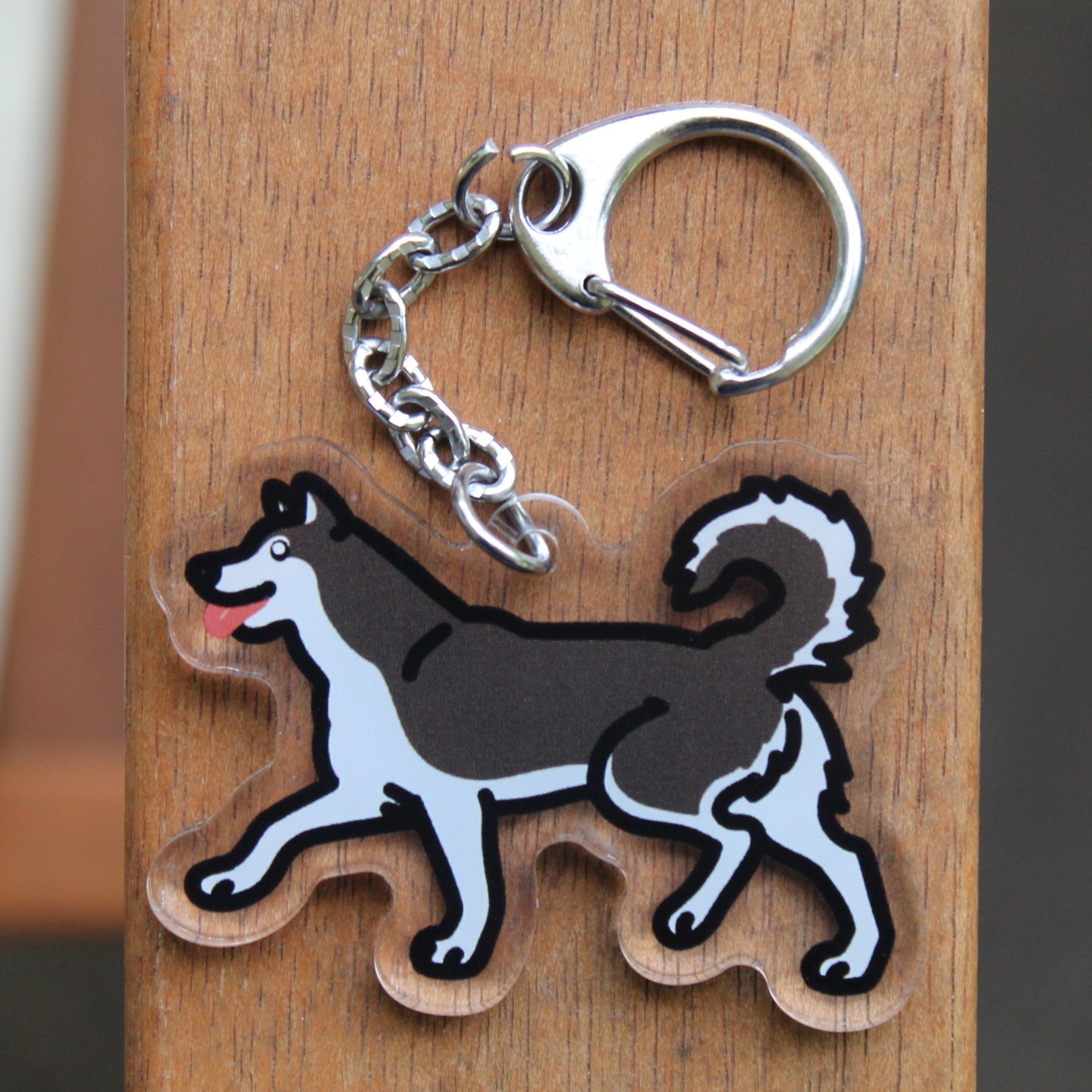 Siberian Husky - 3" Dog Sticker or 2" Keychain Working