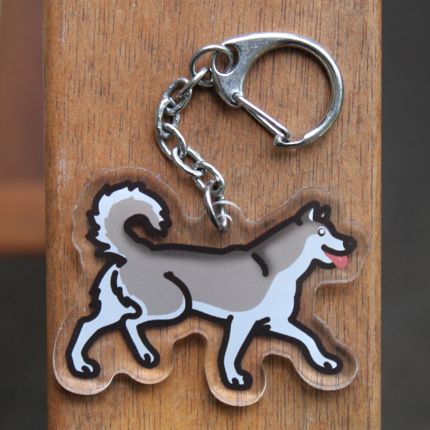 Siberian Husky - 3" Dog Sticker or 2" Keychain Working