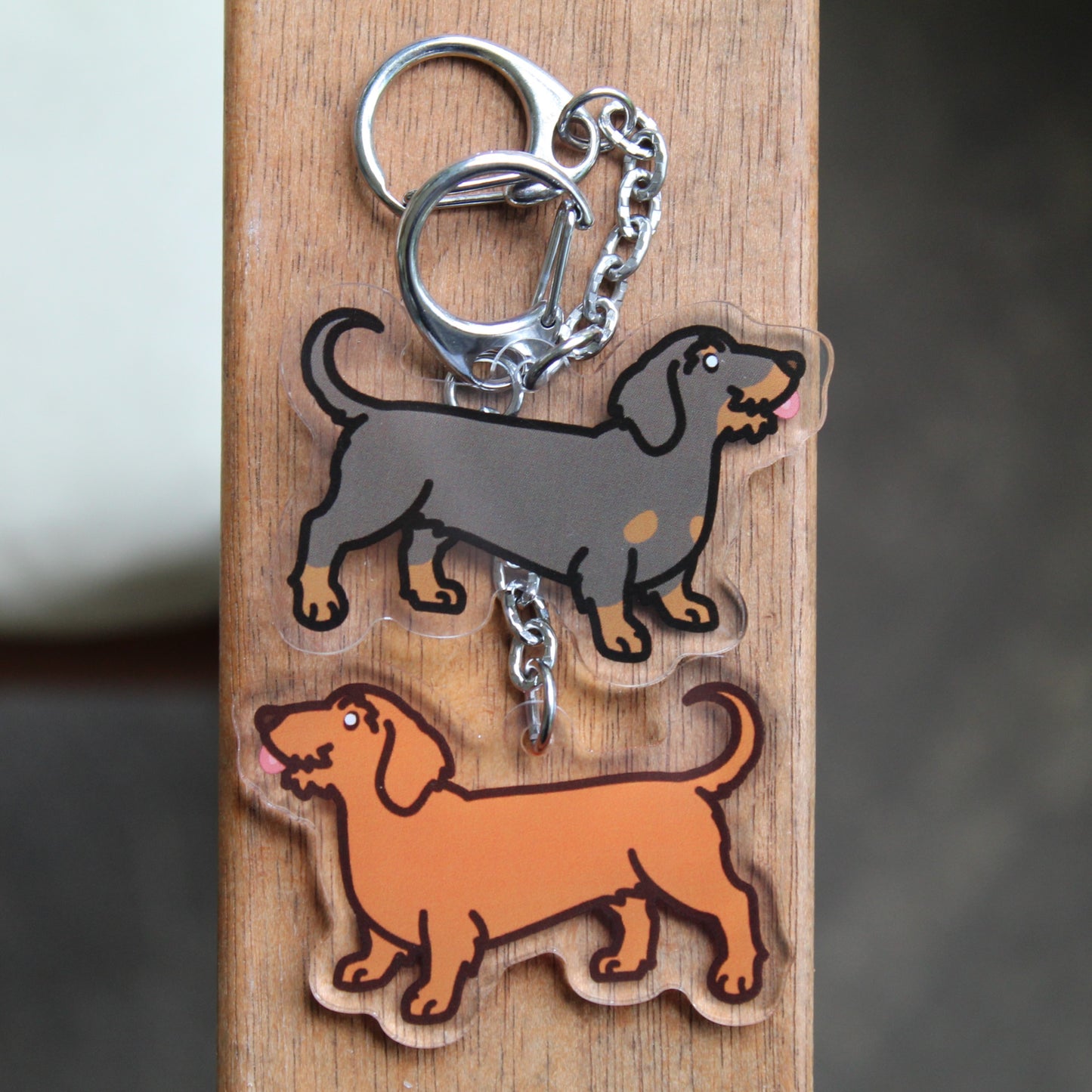 Dachshund, Wiener Dog- 3" Weenie Dog Doxie Sausage Dog Sticker or 2" Keychain Hound