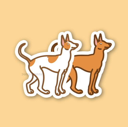 Ibizan Hound, Pharaoh Hound Sticker - 3" Dog Sticker or 2" Keychain