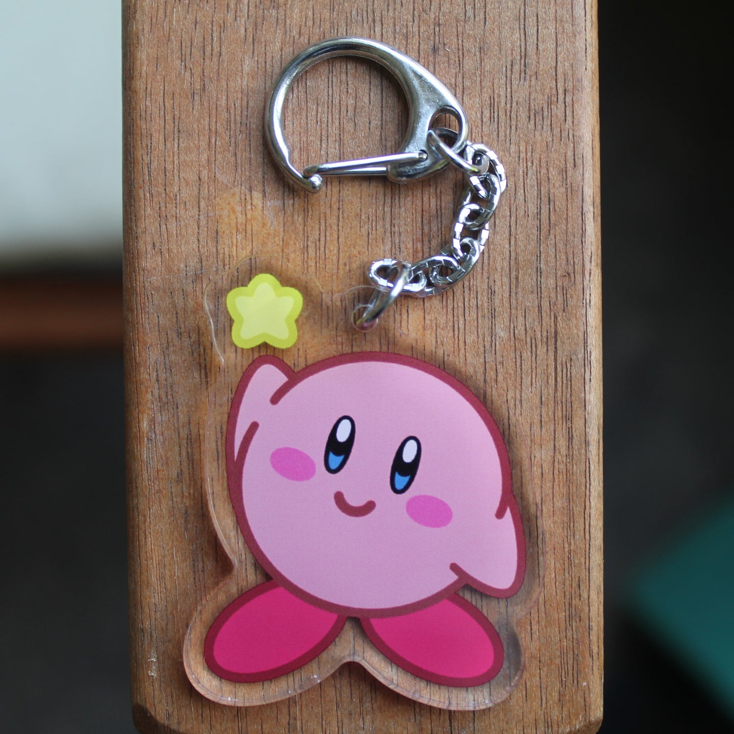 Kirby with Star Sticker - 3" Waterproof Sticker or 2" Keychain