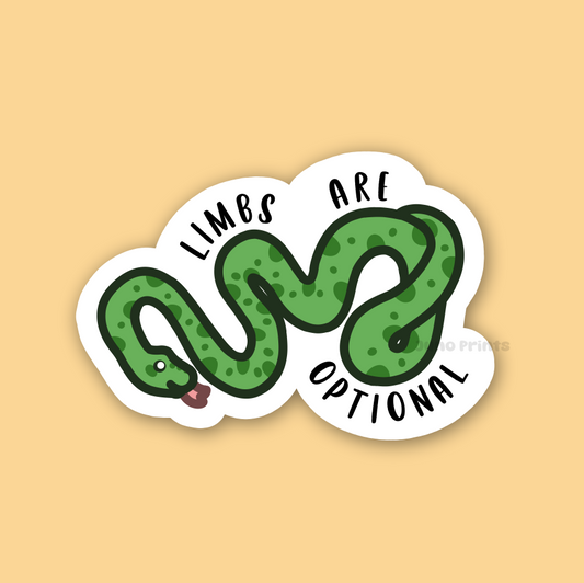 Limbs are Optional - 3" Waterproof Silly Snake Sticker