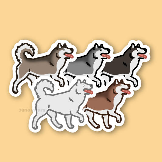 Alaskan Malamute - 3" Dog Sticker or 2" Keychain Working