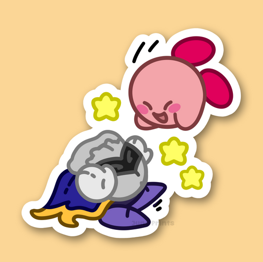 Meta Knight and Kirby Falling - 3" Kirb Sticker
