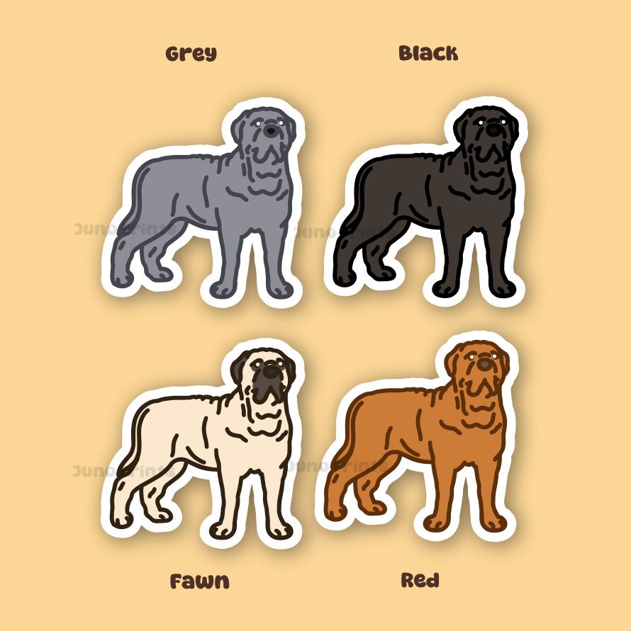 Neapolitan Mastiff, Neo, Bull Mastiff - 3" Dog Sticker or 2" Sticker Working