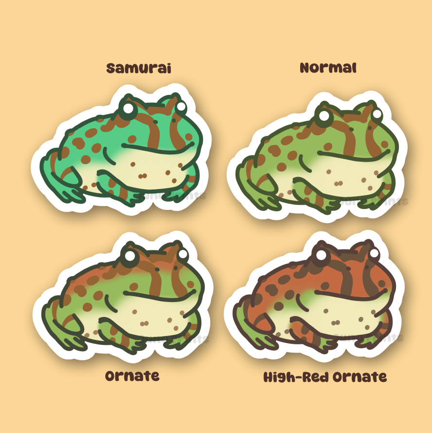 Pacman Frog - South American Horned Frog/Toad 3" Sticker