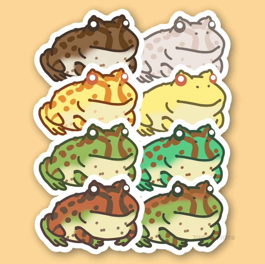 Pacman Frog - South American Horned Frog/Toad 3" Sticker