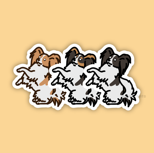 Papillon French Spaniel - 3" Dog Sticker or 2" Keychain Toy