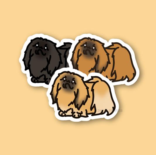 Pekingese - 3" Dog Sticker or 2" Keychain Toy