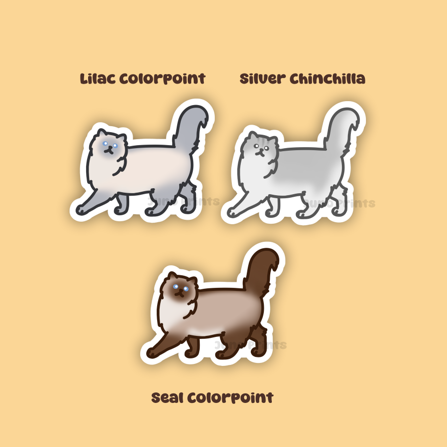 Persian Cat Sticker - 3" Fancy Longhair Sticker