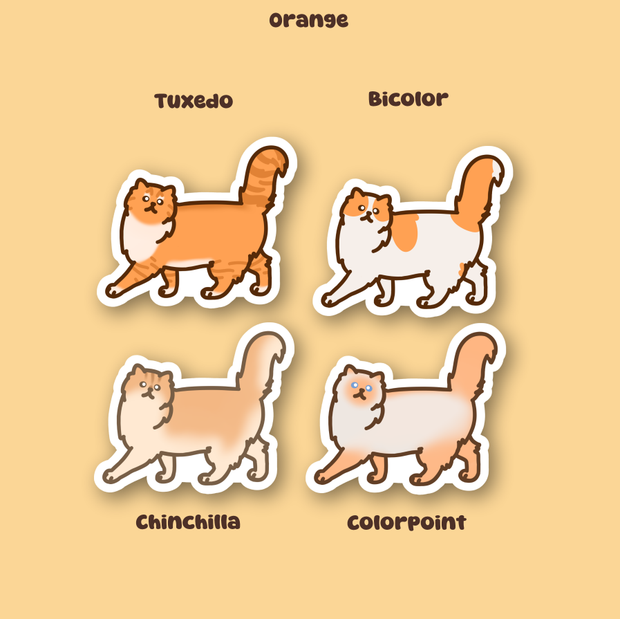 Persian Cat Sticker - 3" Fancy Longhair Sticker