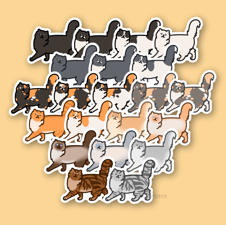 Persian Cat Sticker - 3" Fancy Longhair Sticker