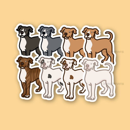 Pit Bull Terrier - 3" Pitty, Pittie Dog Sticker or 2" Keychain