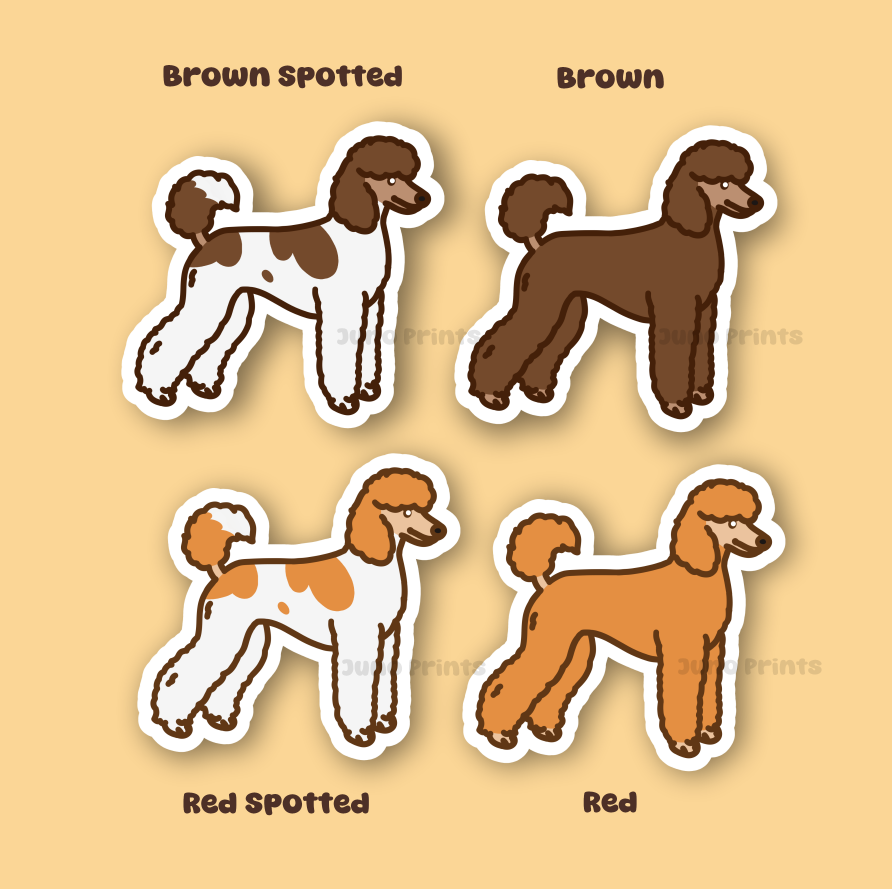 Standard Poodle - 3" Dog Sticker or 2" Keychain Non-Sporting