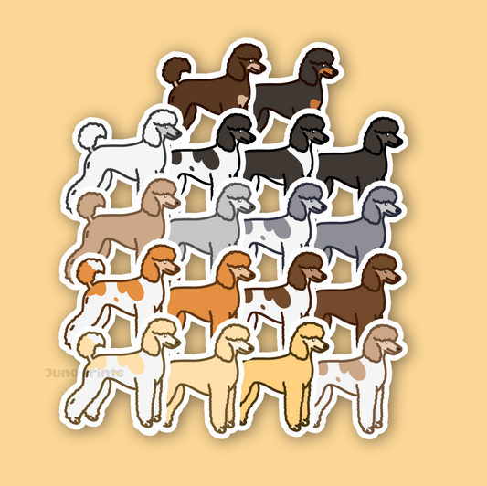 Standard Poodle - 3" Dog Sticker or 2" Keychain Non-Sporting