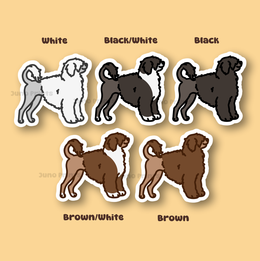 Portuguese Water Dog, PWD, Porty - 3" Waterproof Sticker Working