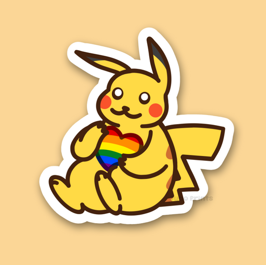 Pikachu Pride Sticker - 3" Waterproof LGBT+ Pride Sticker
