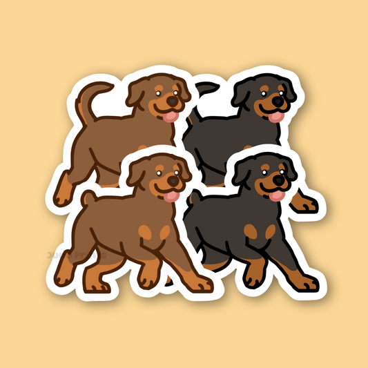 Rottweiler, Rotty, Rottie - 3" Dog Sticker or 2" Keychain Working