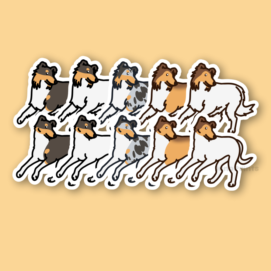 Rough and Smooth Collie Sticker - 3" Herding Dog Sticker or 2" Keychain Herding