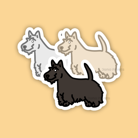 Scottish Terrier, Scotty - 3" Dog Sticker or 2" Keychain