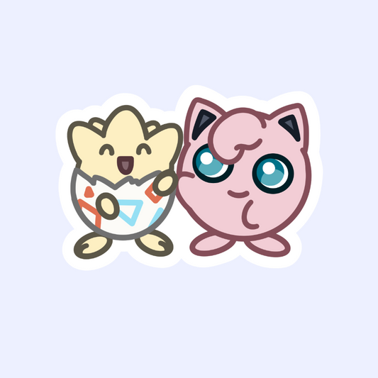 Togepi and Jigglypuff- 3" Pokemon in Love Sticker