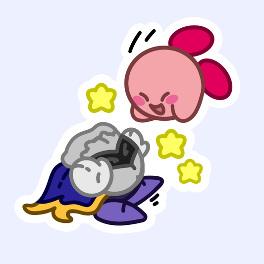 Meta Knight and Kirby Falling - 3" Kirb Sticker
