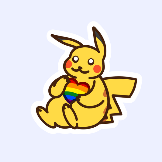 Pikachu Pride Sticker - 3" Waterproof LGBT+ Pride Sticker