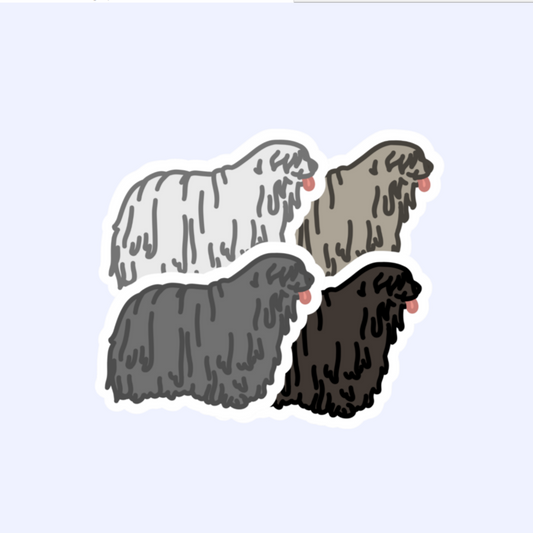 Komondor Puli Bergamasco Sticker - 3" Waterproof Sticker - Corded Dogs