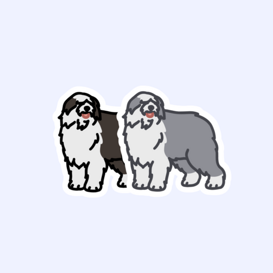 Old English Sheepdog Sticker - 3" Waterproof Sticker