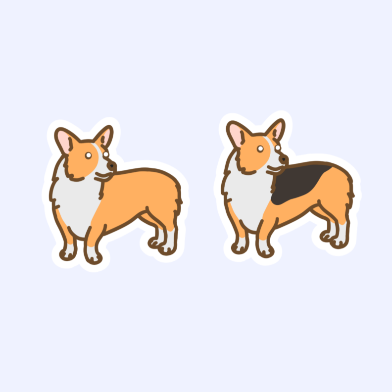 Corgi Sticker - 3" Pembroke Welsh or Cardigan Waterproof Corgi Sticker