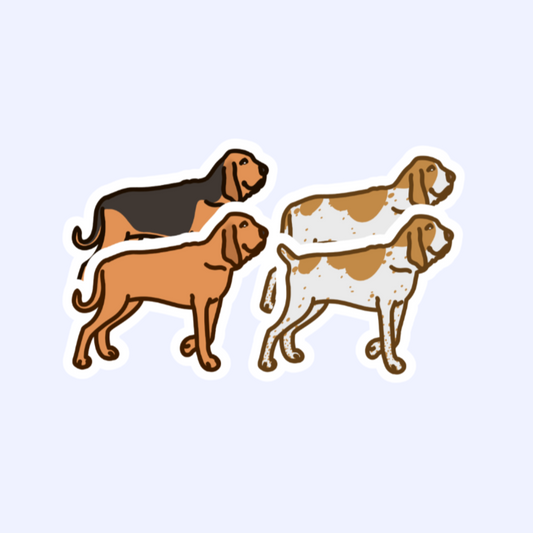 Bloodhound And Bracco Italiano Stickers - 3" Waterproof Hound Dog Stickers