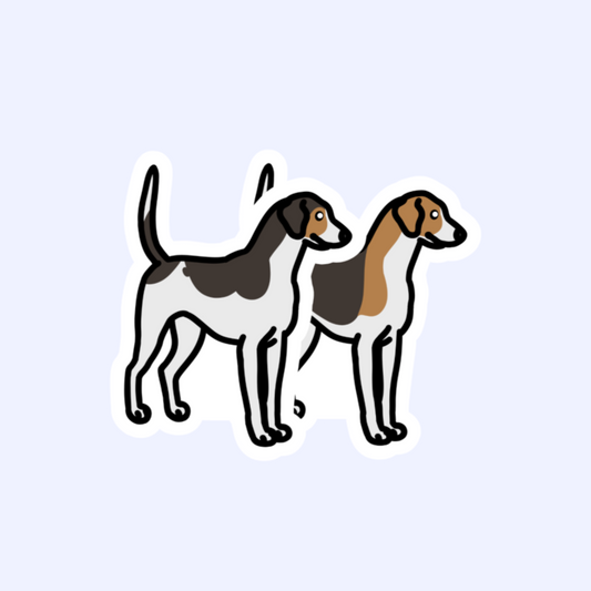 American Foxhound or Treeing Walker Coonhound Sticker - 3" Waterproof Sticker