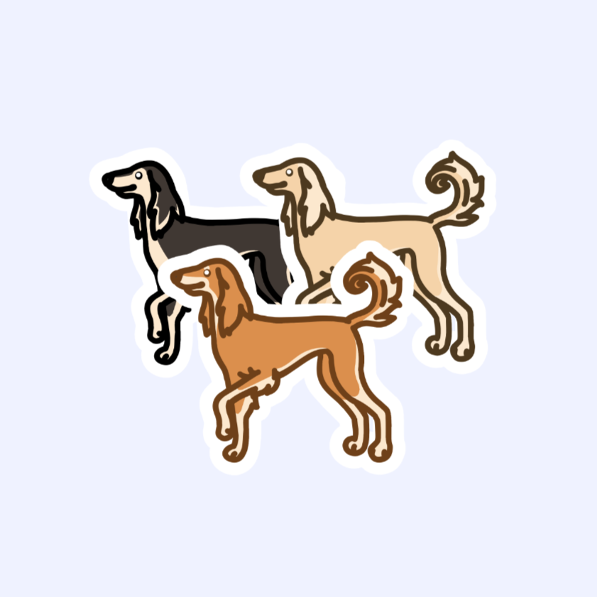Saluki Hound Dog Sticker - 3" Waterproof Sticker