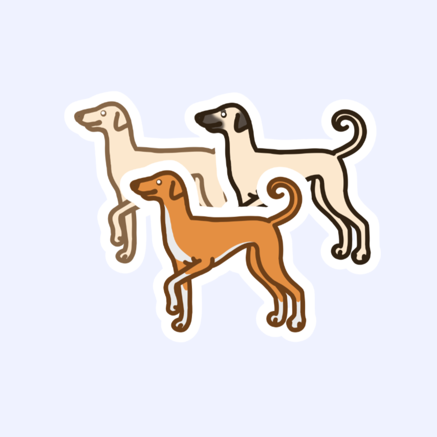 Sloughi Azawahk Hound Dog Sticker - 3" Waterproof Sticker