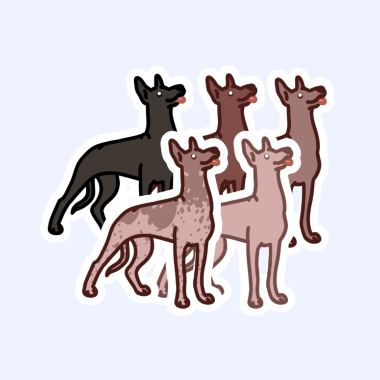 Xoloitzcuintle/Xoloitzquintle/Xoloitzcuintli Mexican Hairless Dog - Xolo Dog Sticker - 3" Waterproof Sticker