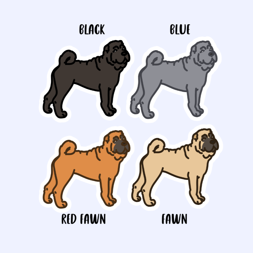 Chinese Shar-Pei Sticker - 3" Waterproof Sticker