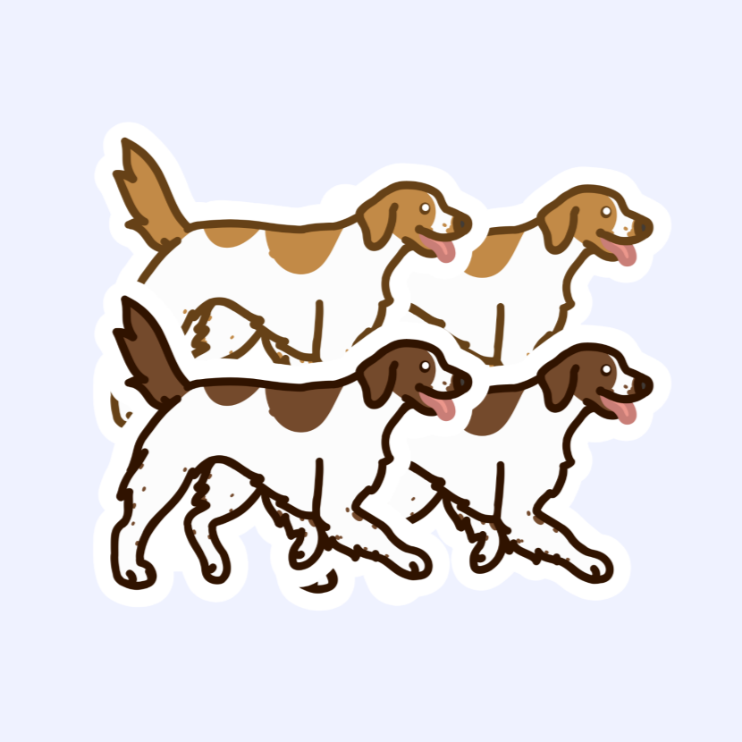 Brittany Dog Sticker - Spaniels/Pointers - 3" Waterproof Sticker