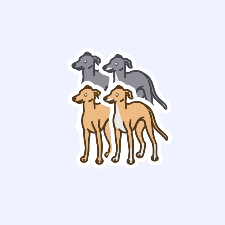 Italian Greyhound Whippet Dog Sticker - 3" Waterproof Sticker