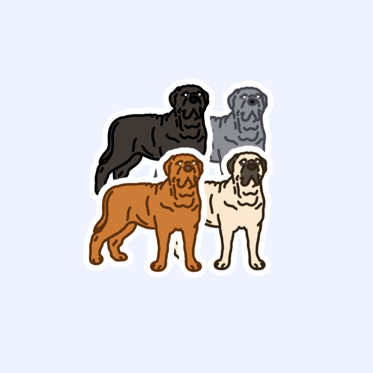 Neapolitan Mastiff Bull Mastiff Dog Sticker - 3" Waterproof Sticker