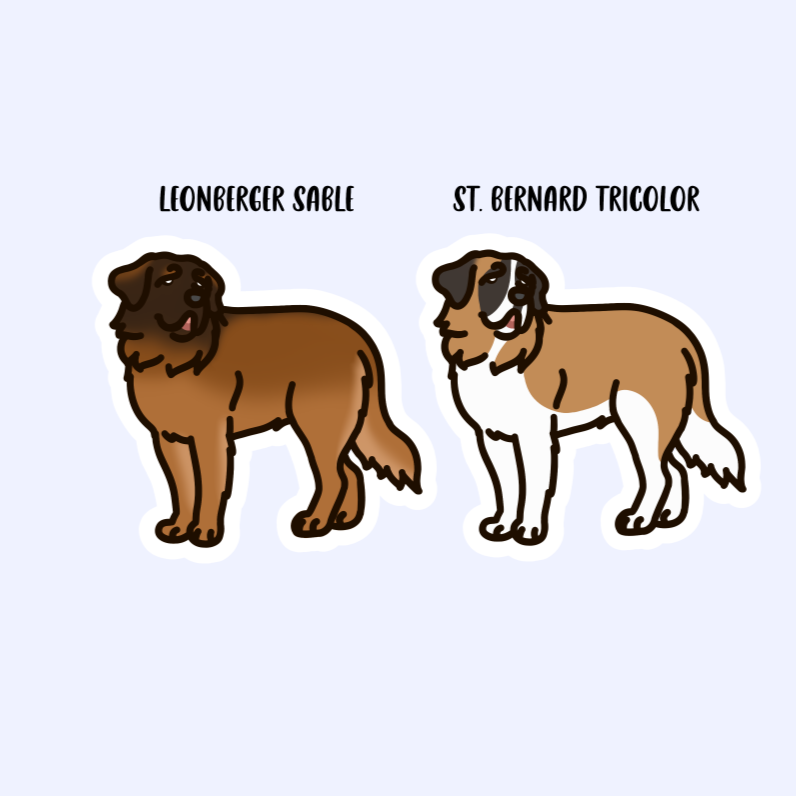 Saint Bernard Leonberger Dog Sticker - 3" Waterproof Sticker