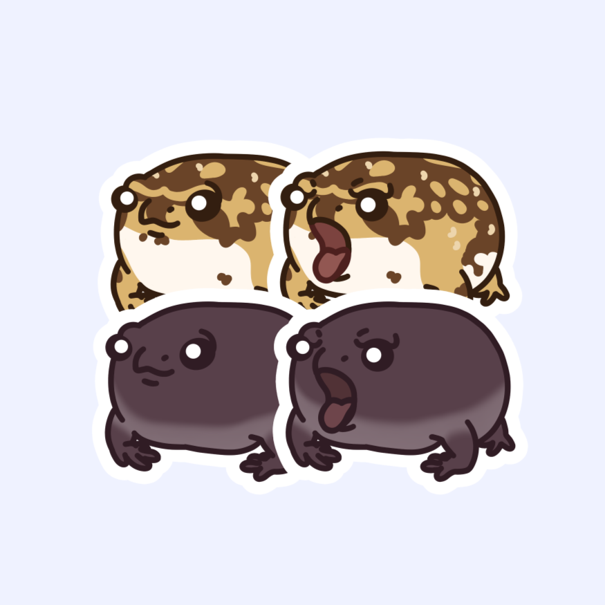 Bushveld's and Desert Rain Frogs - Angry Smol Frog 3" Sticker